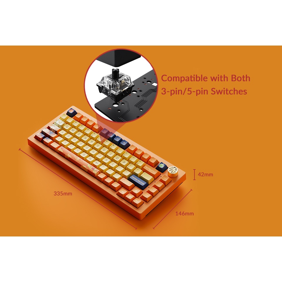 Bàn phím máy tính AKKO 5075B Plus Dragon Ball Super – Goku_Mới, hàng chính hãng