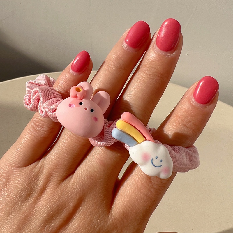 Dây Cột Tóc Hình Gấu / Thỏ Dễ Thương Ngọt Ngào Cho Nữ