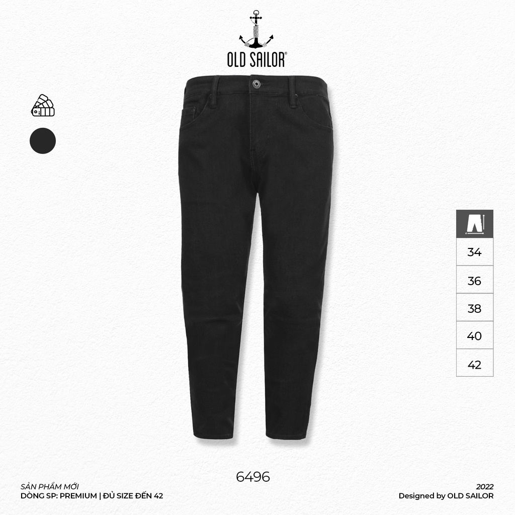 Quần Jean Trơn Đen OLD SAILOR Form Carrot Chuẩn Hàn Chất Denim Co Giãn Nhẹ Cao Cấp Bigsize