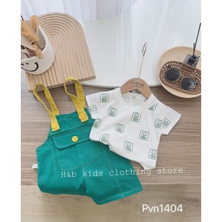Set yếm kèm áo mặt cười cho bé