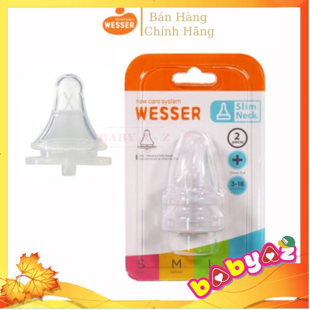 Núm Vú Wesser Cổ Hẹp Vỉ 2 Cái Siêu Mền