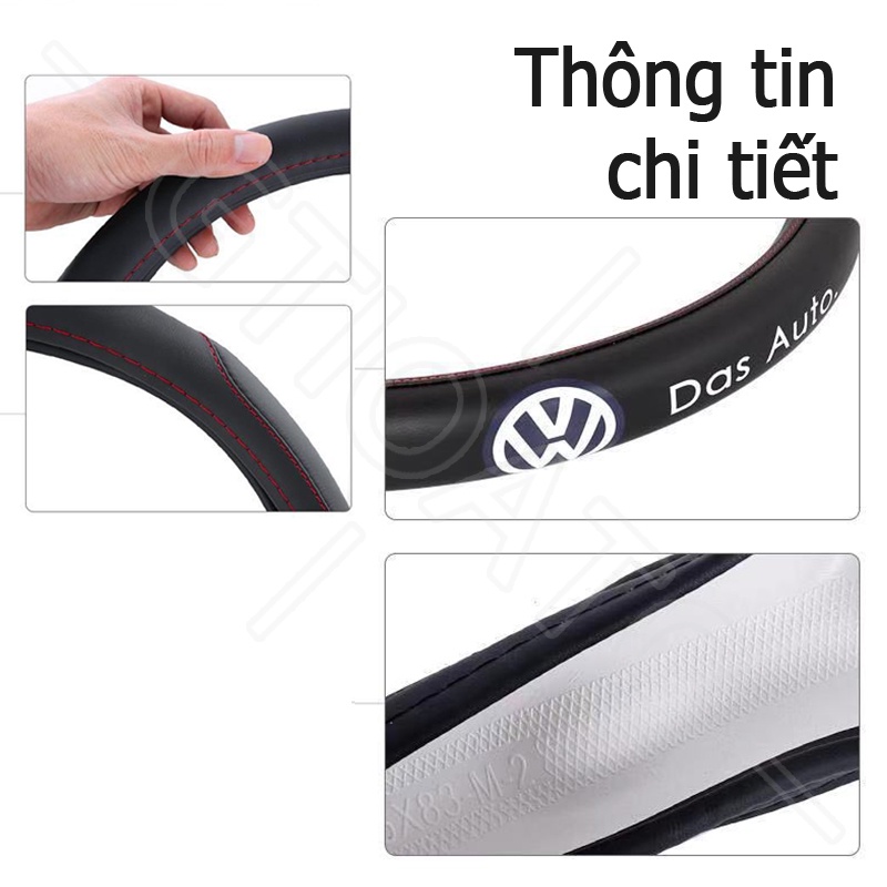GTIOATO D Hình dạng BọC Vô LăNg Da Bọc Vô Lăng Ô Tô Vô LăNg Xe Ô Tô ỐP Vô LăNg Ô Tô Trang Trí NộI ThấT Ô Tô Phụ KiệN Xe HơI Cho Volkswagen Tiguan Beetle Polo Teramont Scirocco Santana Passat Jetta TCross Touareg
