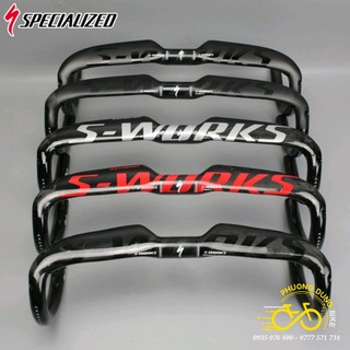 Ghi đông cong dẹp xe đạp road carbon s-works 420 x 31.8mm