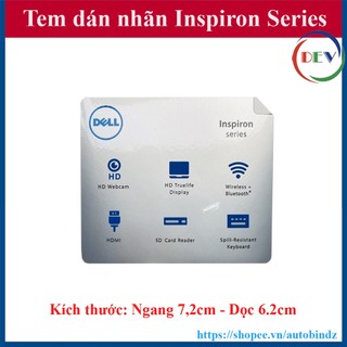 Nhãn Dán Dell Inspiron - Trang Trí Laptop Dell Inspiron -màu Bạc