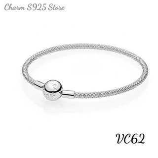 VÒNG TAY PAN ALE KHOÁ TRÒN KHẮC LOGO BẠC S925 THUẦN KHIẾT HÀNG CAO CẤP