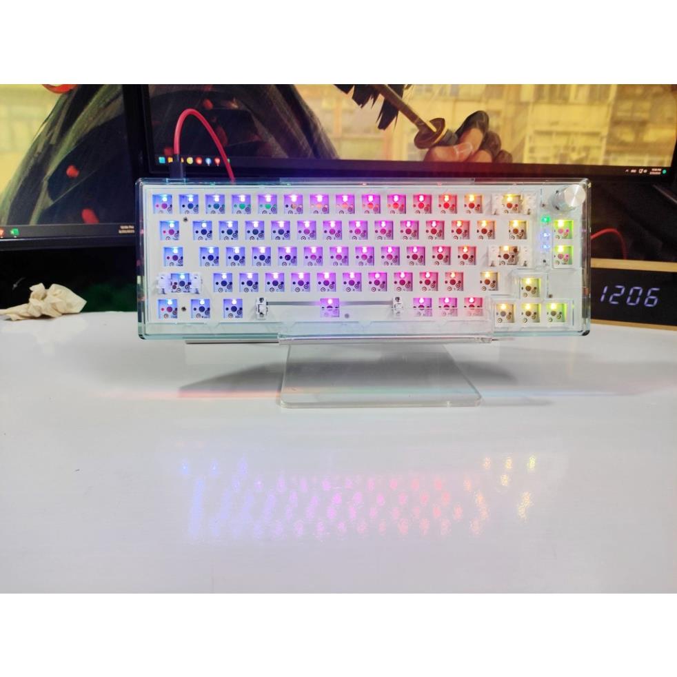 Kit Bàn phím cơ TK66 led RGB 3 mode usb type C hot swap