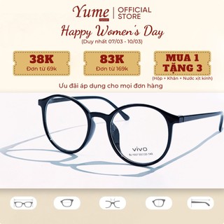 Gọng kính cận unisex dáng kính tròn vuông chất liệu nhựa Hàn Quốc cao cấp màu sắc thời trang YUME eyewear 040