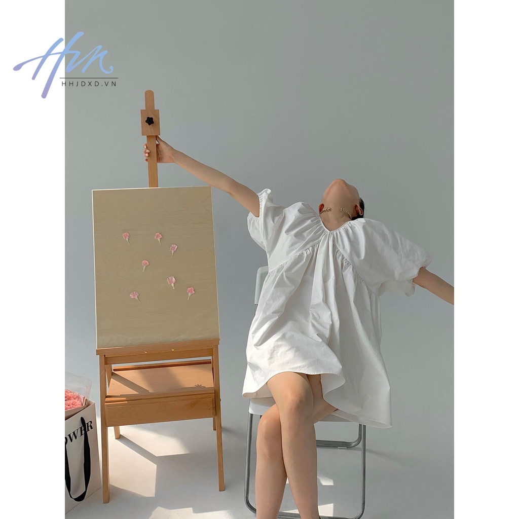 Đầm Ngắn Dáng Rộng Cổ Chữ v Phong Cách Pháp Thời Trang Mùa Hè 2023 Mới