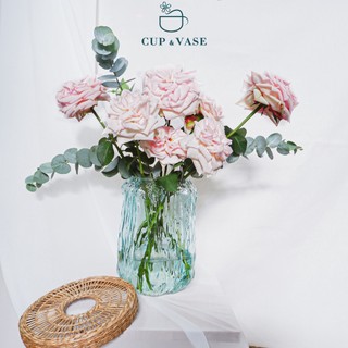 Bình Cắm Hoa Thủy Tinh CUP & VASE Xanh Trong G043