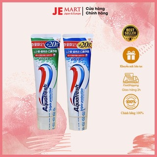 Kem đánh răng Aquafresh Nhật Bản 2 màu xanh lá/xanh dương