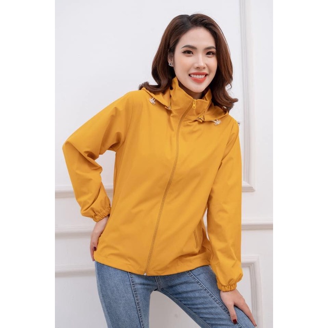 Áo khoác gió nữ 2 lớp chất liệu tráng bạc MELADY, chống mưa, mũ tháo rời