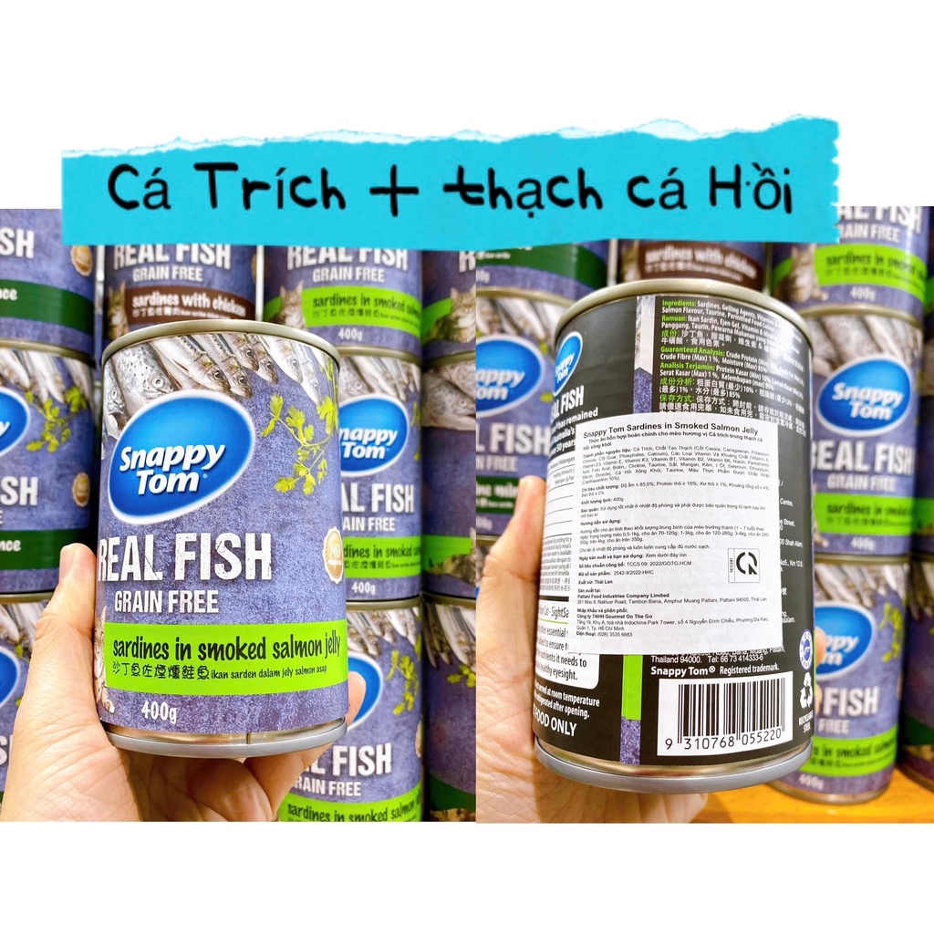 Pate Snappy Tom Real Fish cho mèo - Cá nguyên con - Thêm vị ngon cho Boss cưng
