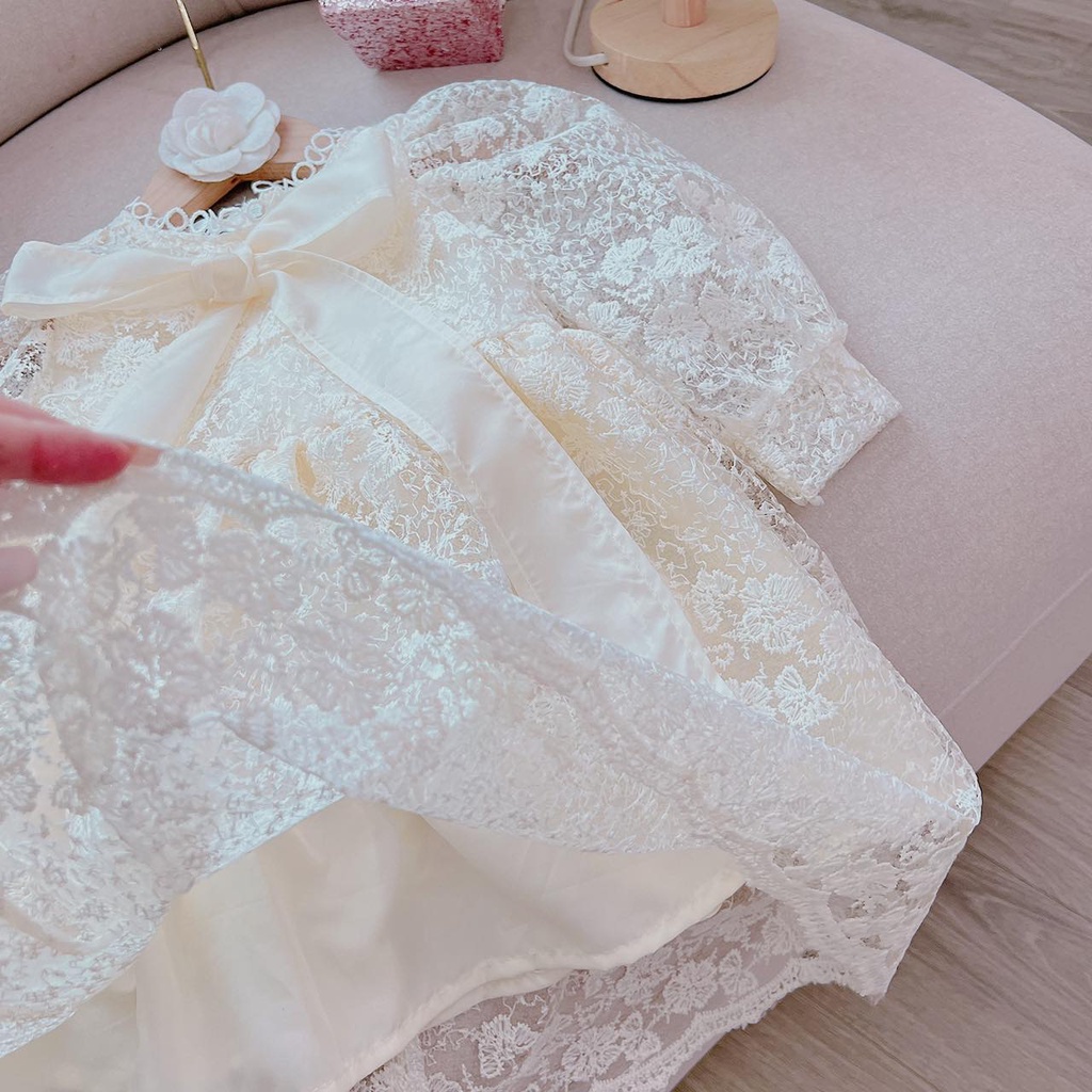 Váy ren đầm công chúa 2 lớp cho bé gái 10-26kg HolaBaby mặc đi chơi đi học siêu xinh V159