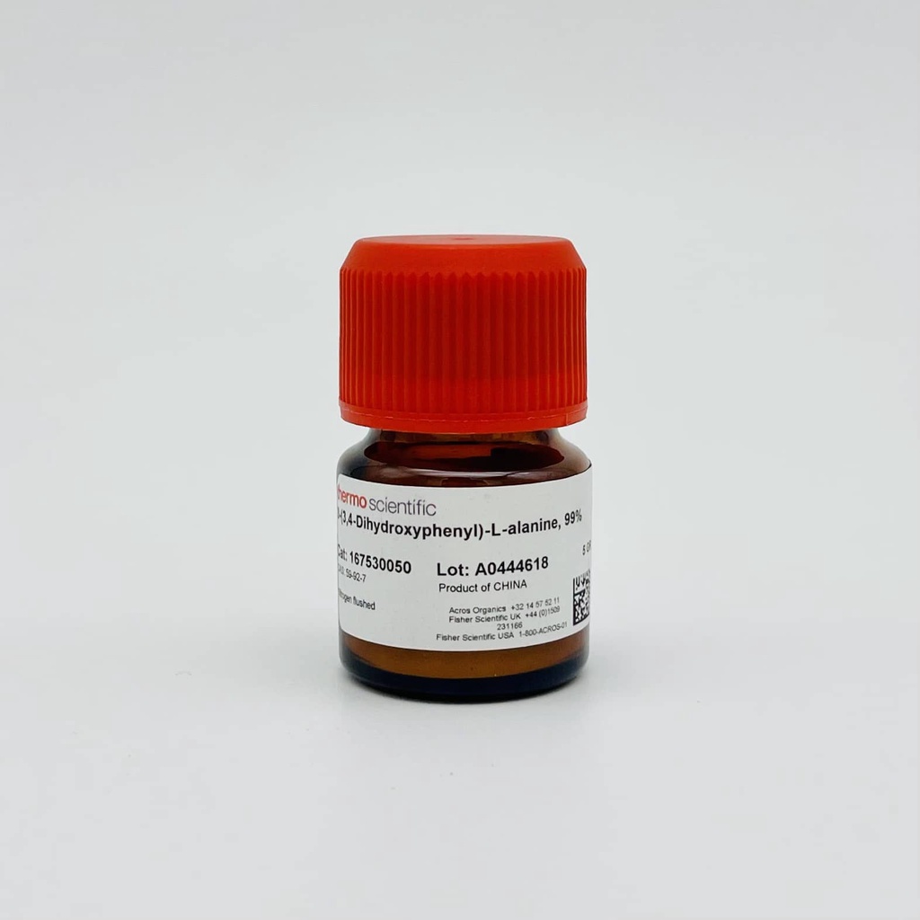 Hóa chất 3-(3,4-Dihydroxyphenyl)-L-alanine [L-DOPA, Acros, Chai 5G, Cas 59-92-7] [LAB]