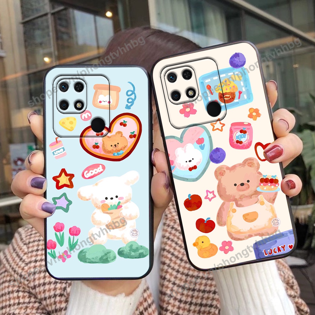 Ốp lưng Xiaomi Redmi 9C / Redmi 10c GẤU DÂU chi bi hoạt hình cute siêu rẻ