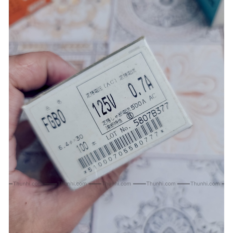 Cầu chì 125v nội địa Nhật, cầu trì 125v 0.3A, 0.4A, 0.5A, 0.7A, 1.5A, 15A