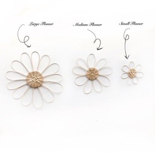 Set of 3 Rattan Daisy Flower Wall Decor, Boho Decor, Nursery Decor, Wall Hanging, Farmhouse
