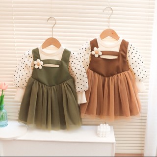 Đầm công chúa tay phồng dài phong cách công chúa cho bé gái 2-4 tuổi