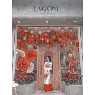 Đèn Lồng Giấy Màu Gold size 20-30cm