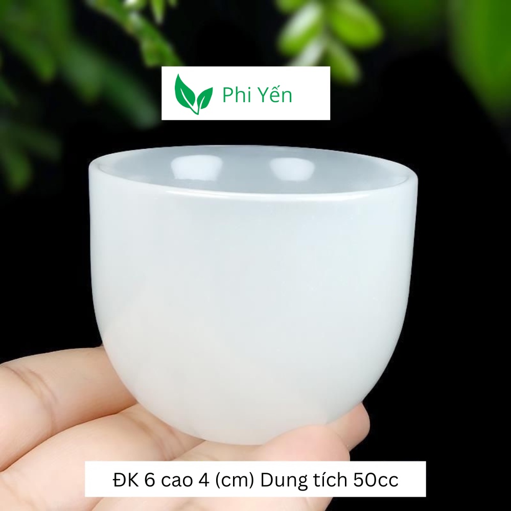 Chén Ngọc La viên màu trắng cao cấp 50cc