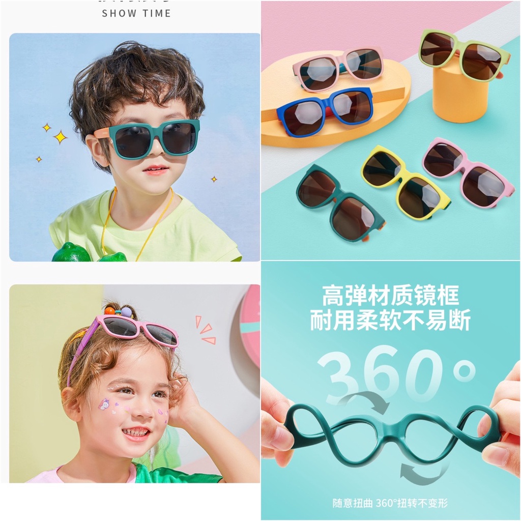 Kính Mát Cho Bé - Kính Râm Gọng Vuông Cho Bé 3-12 Tuổi - Hàng Cao Cấp Chính Hãng Lemonkid