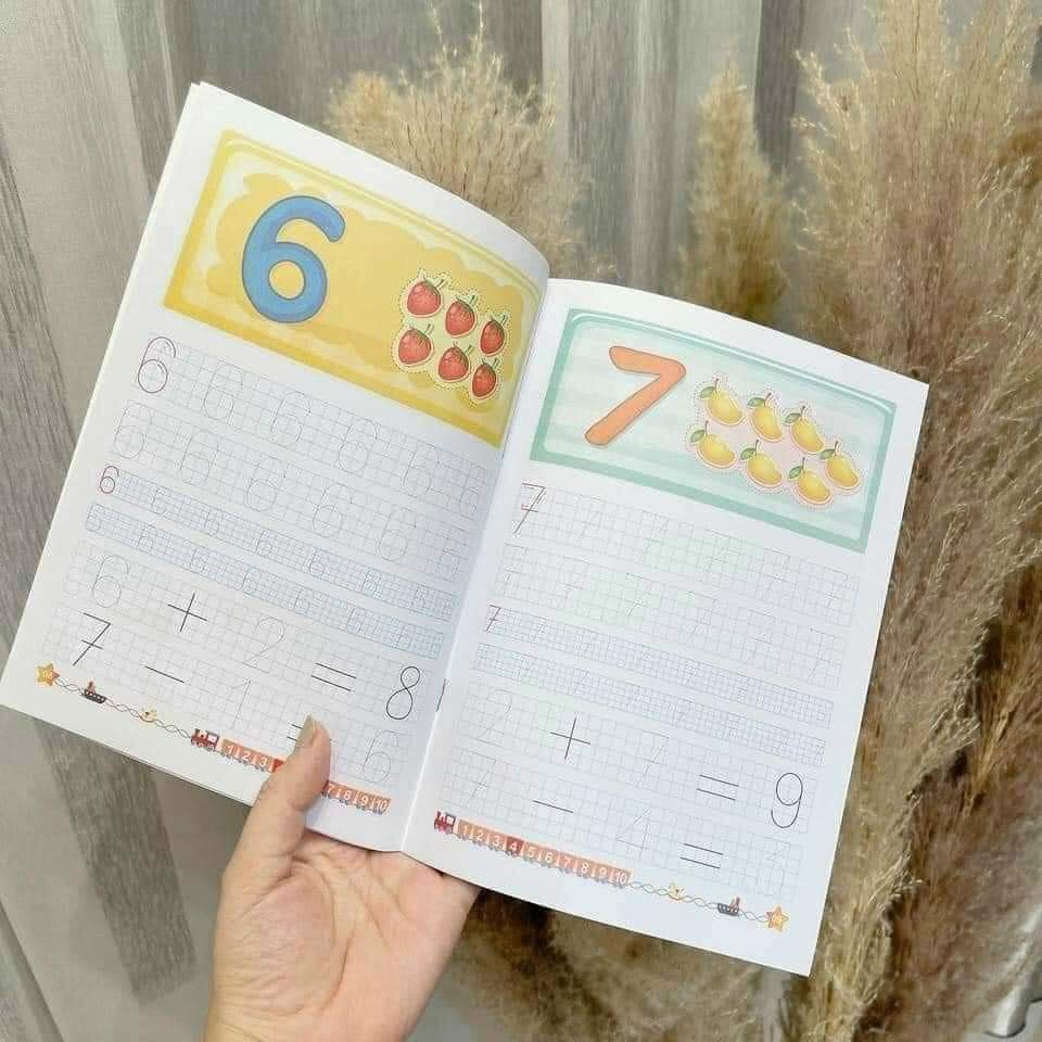 Sách - Bộ 10 cuốn tập tô , tập viết chữ, số - Tặng kèm 2 bút chì ,1 tẩy và 1 gọt-Hành trang cho bé vào lớp 1