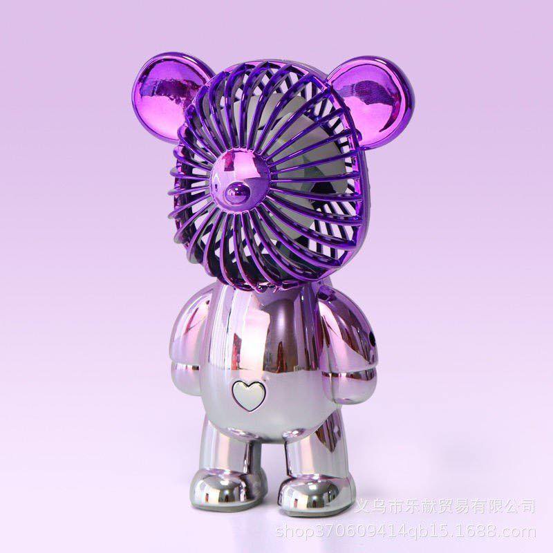 Quạt mini tích điện NIKITO cầm tay hình gấu Bearbrick siêu dễ thương có cổng sạc USB