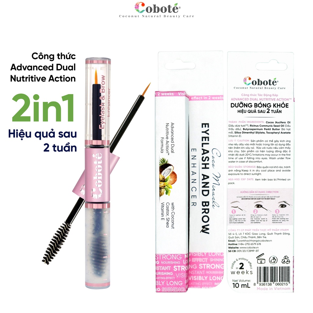 Serum Dưỡng Dài Mi & Mày Coboté - Mi Dài Trông Thấy Chỉ Sau 2 Tuần - Coco Miracle Eyelas