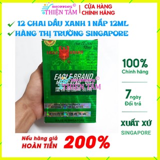 12 chai dầu gió xanh 12ml con ó hãng eagle brand hàng thị trường singapore