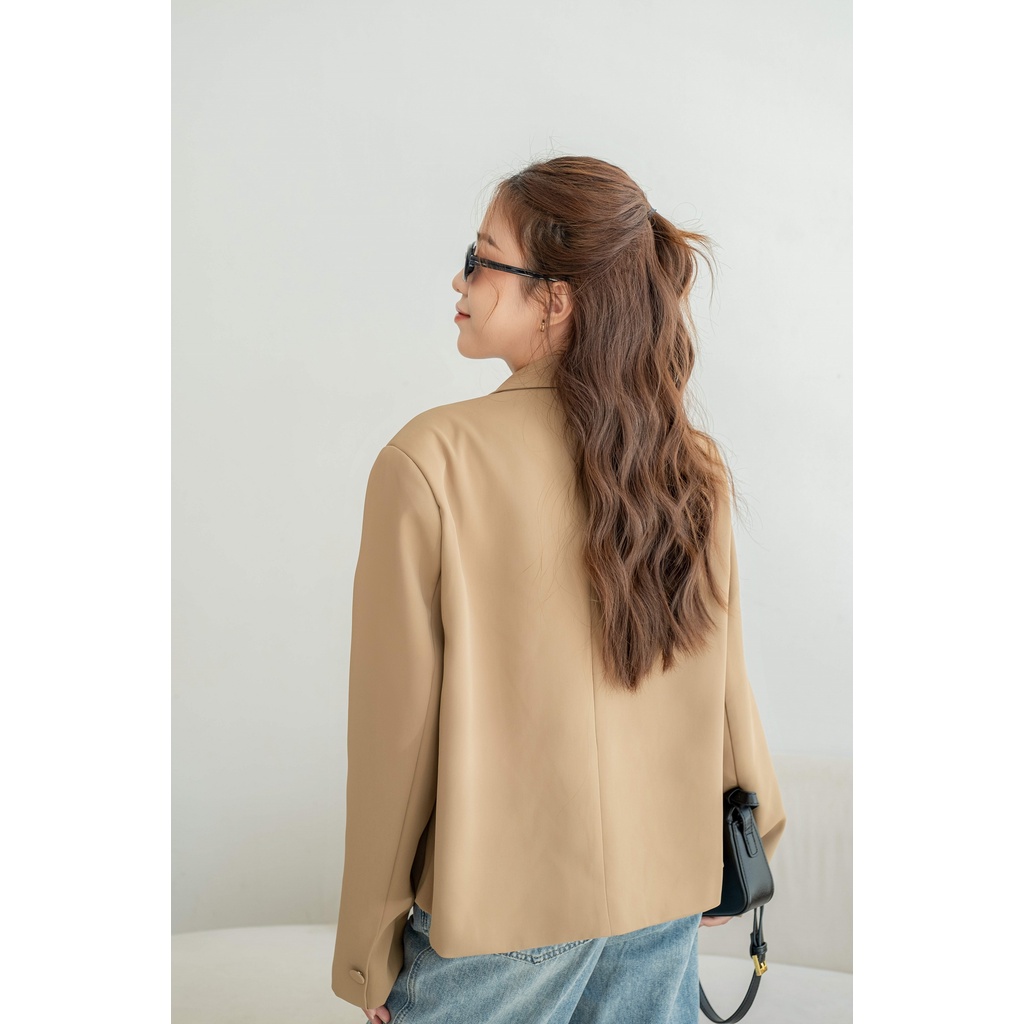 Áo blazer tay dài dáng ngắn 3 nút bọc trơn 3 màu LENCLOTHING 9511 | BigBuy360 - bigbuy360.vn