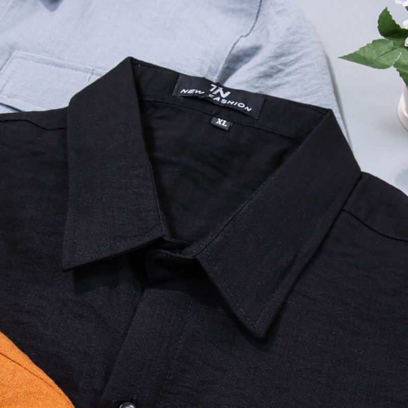 ÁO SƠ MI NAM ĐŨI TỰ NHIÊN - PHỐI TÚI NẮP SMTN