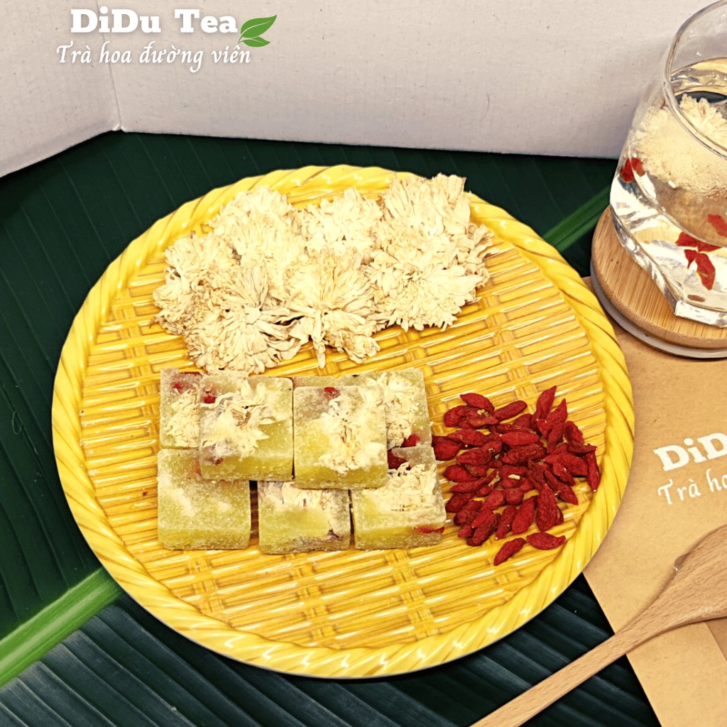 Trà cúc trắng kỉ tử đường phèn Didu Tea 1 túi 500gr gồm 24 viên