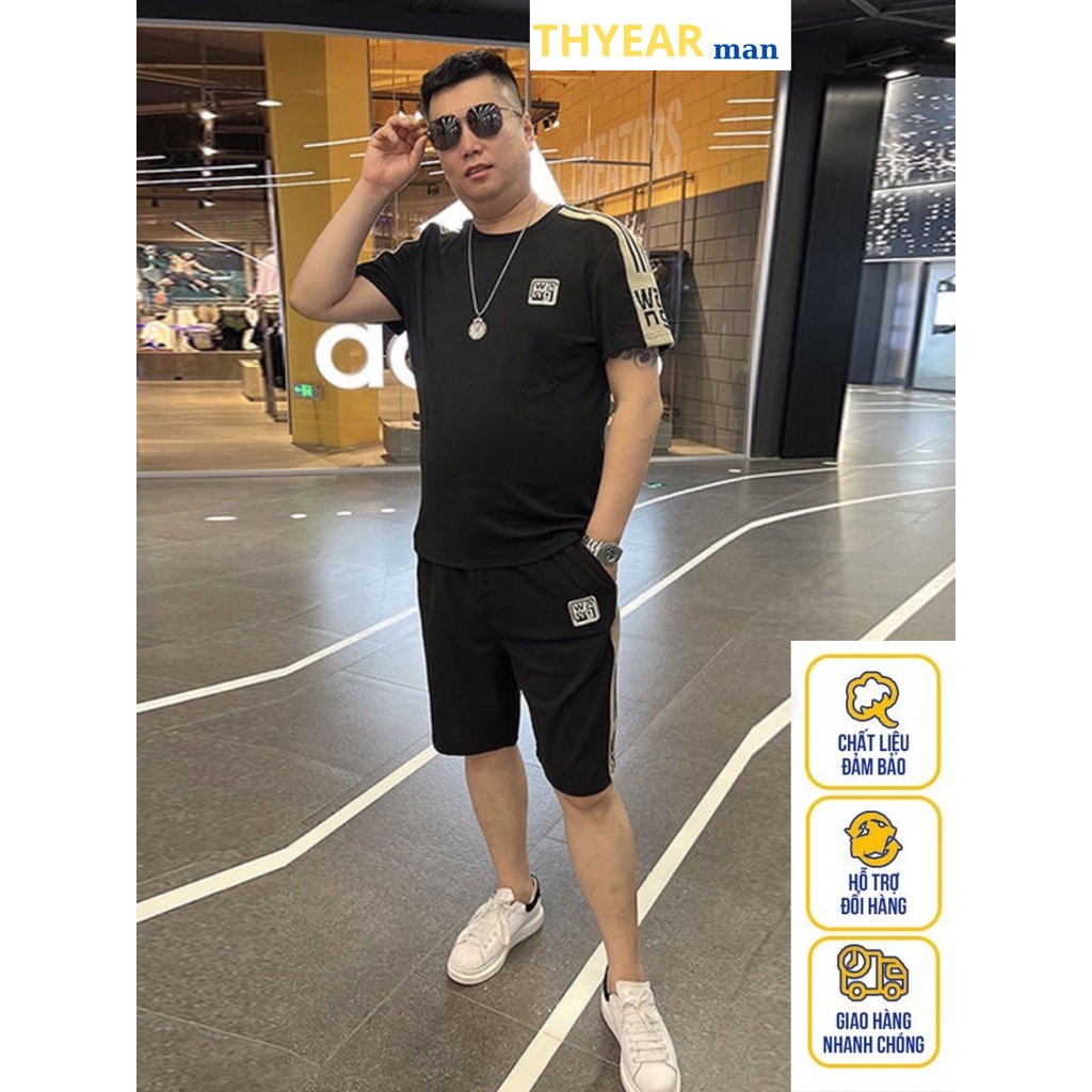 Bộ Thể Thao Nam mùa hè mặc ở nhà chất thun Cotton thấm hut mồ hôi tốt, Đồ Bộ Nam Quần Áo mùa hè cộc tay