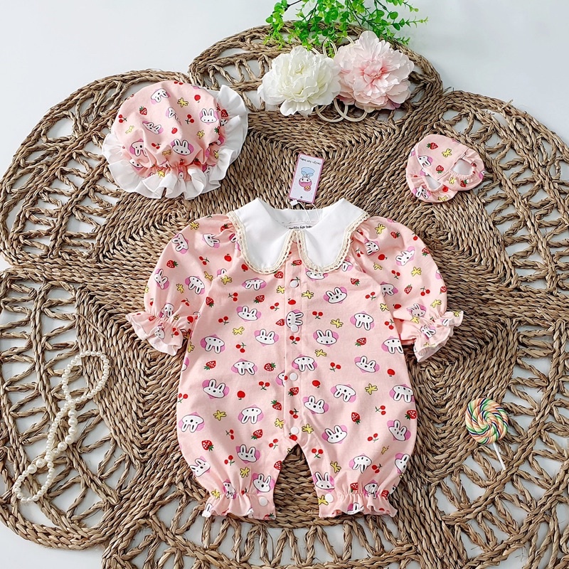 Body Cotton Tay Dài 𝐍𝐇𝐈́𝐌 𝐗𝐔̀ 𝐊𝐈𝐃𝐒 Cho Bé Gái Sơ Sinh, Đầy Tháng, Thôi Nôi, Sinh Nhật B014