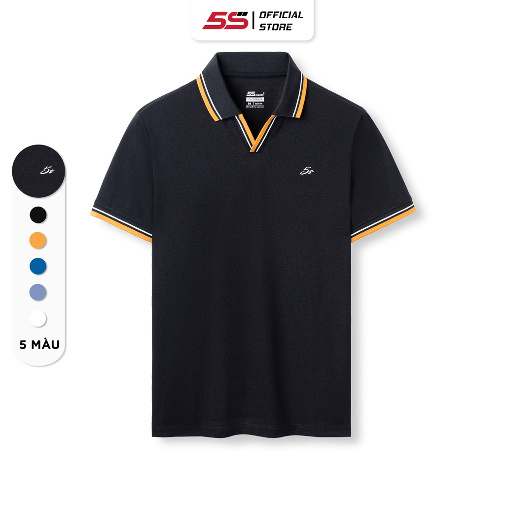 Áo Polo Nam 5S CỔ CHỮ V, Chất Cotton, Thấm Hút Tốt, Thiết Kế Trẻ Trung, Lịch Lãm (APC23010)
