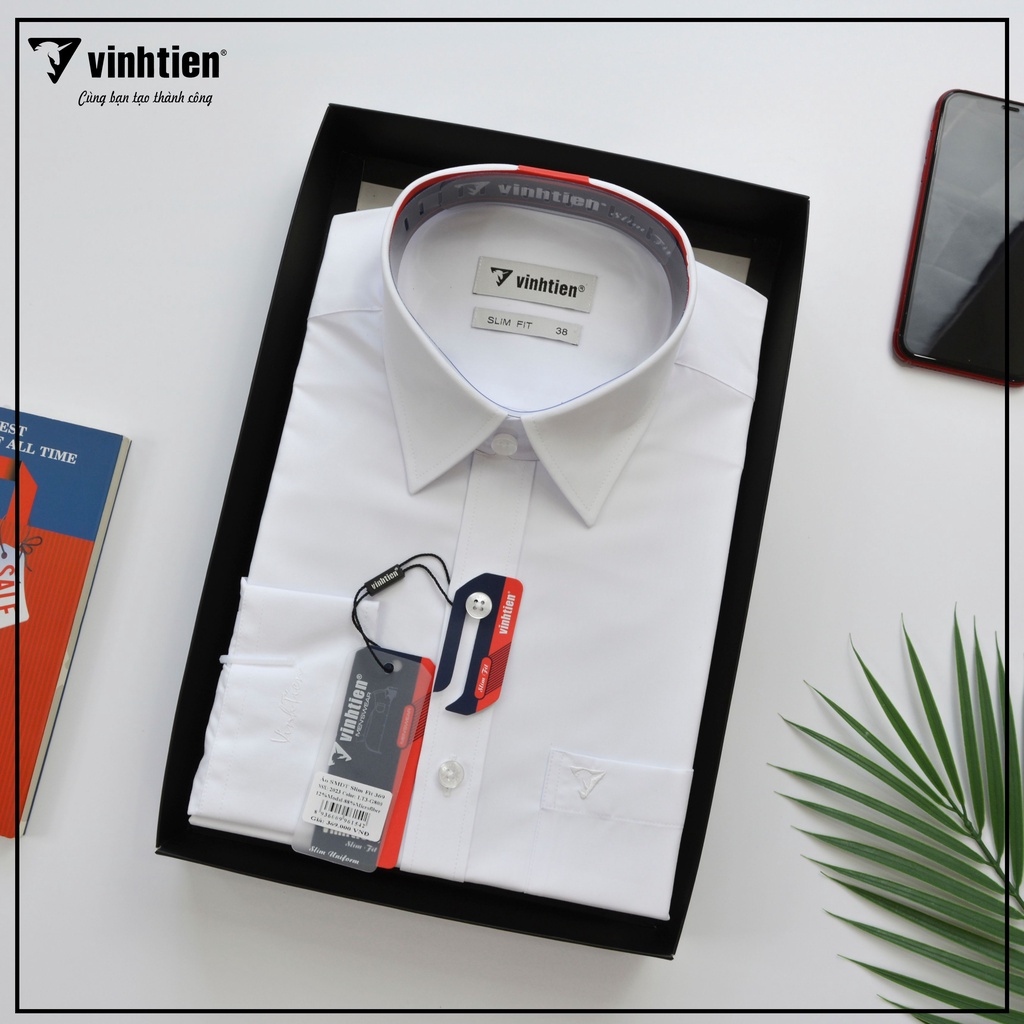 Áo Sơ Mi Trắng Dài Tay Form Slimfit Vĩnh Tiến 369