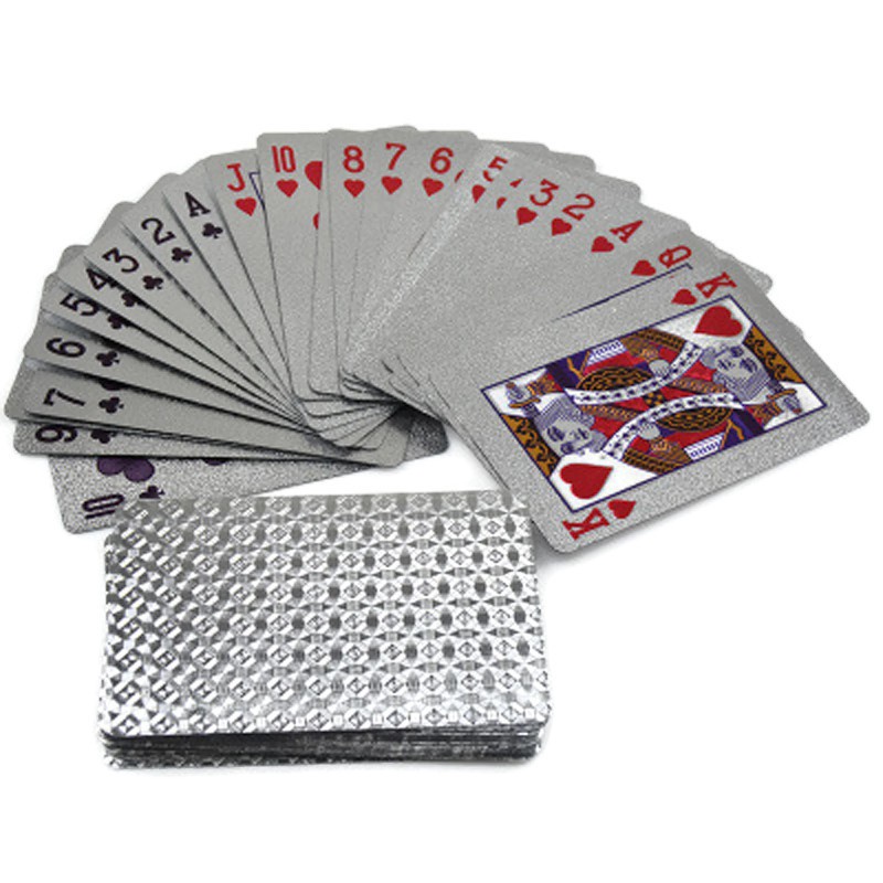 Bộ bài nhựa Poker PVC Texas Holdem Bài Mạ Vàng Mạ Bạc Chất Lượng Cao