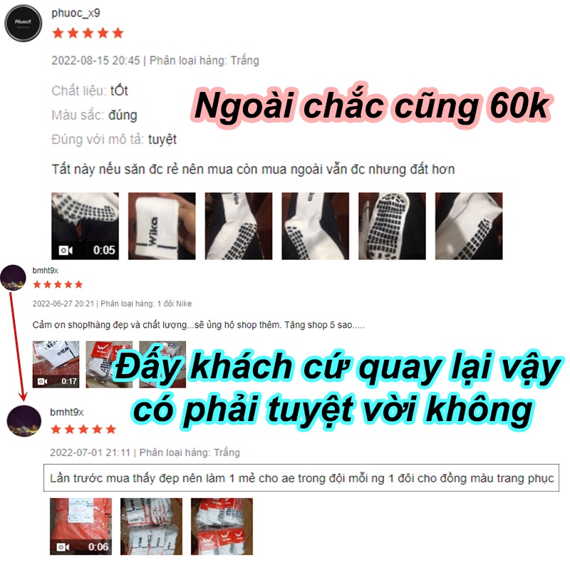 Tất chống trơn đá bóng dài, vớ đá banh dệt kim nam chính hãng