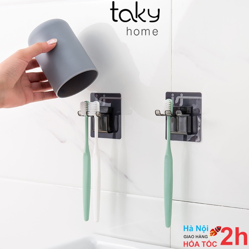 Cốc Đựng Nước - TakyHome Kèm Móc Dán Tường Treo Bàn Chải Đánh Răng Trong Nhà Tắm Siêu Chắc, Với Miến