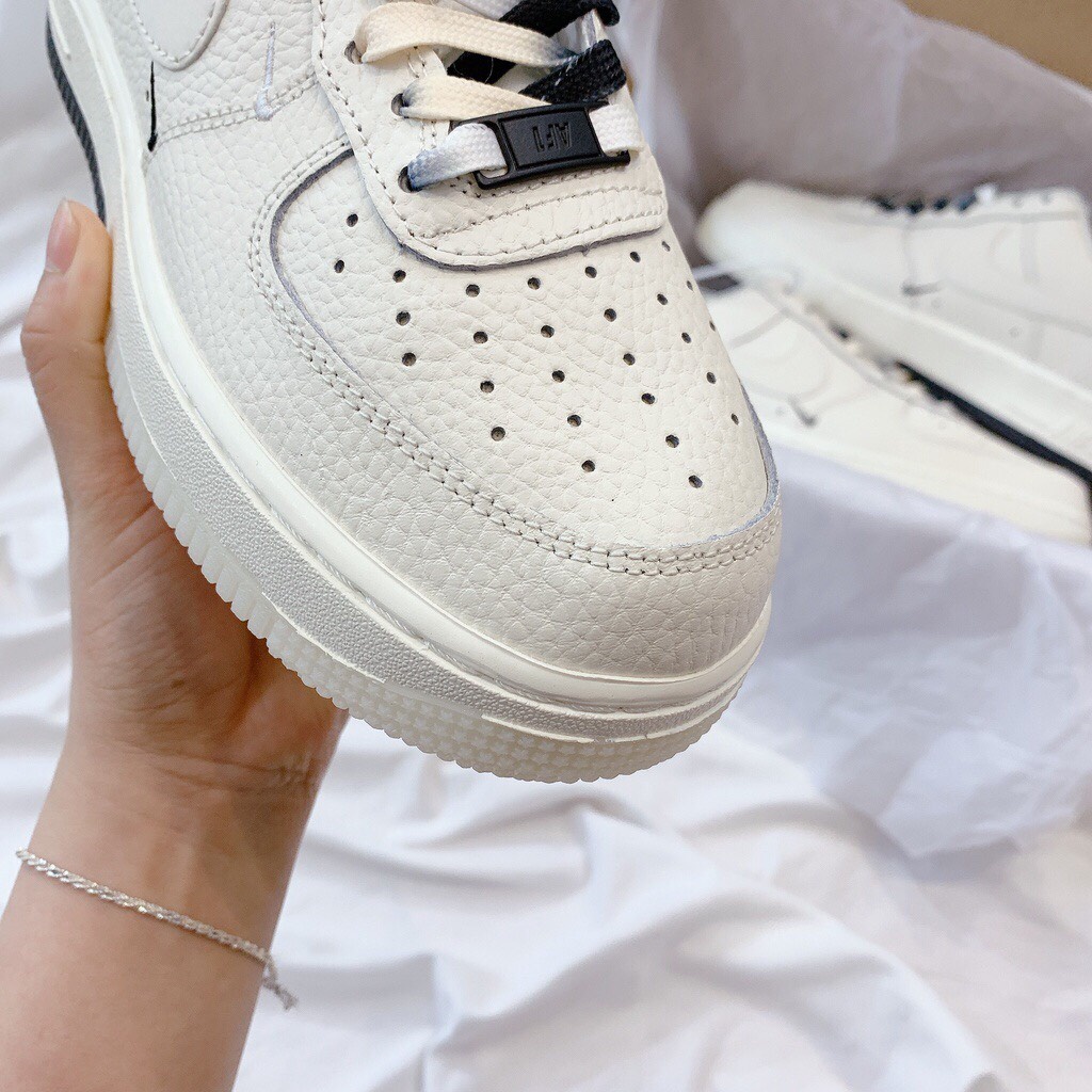 Giày thể thao  AF1 âm dương, Giày_Nike air force  1 Brooklyn Sail Black Phản Quang chữ B ảnh thật