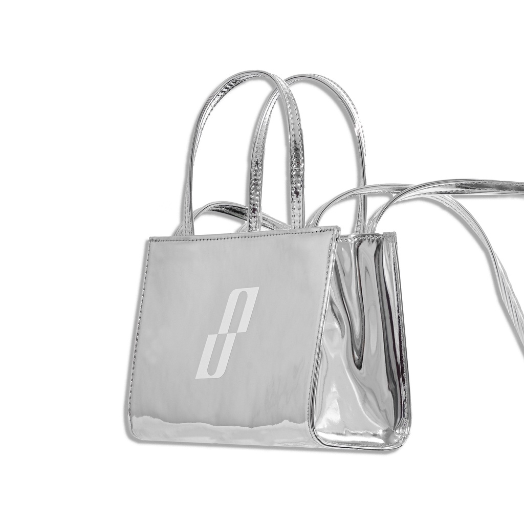 Túi đeo chéo Mini Spoiled quai cầm Da cao cấp chính hãng full box - Bạc ánh kim