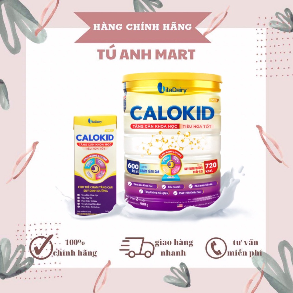 Sữa bột cho bé CALOKID Gold lon 900 gam, dinh dưỡng đặc chế dành cho trẻ ốm yếu, biếng ăn, suy dinh dưỡng