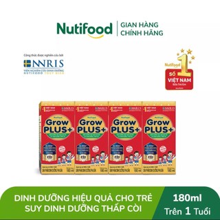 Sữa Bột Pha Sẵn Nutifood Grow Plus Đỏ 180ml (1Thùng 48 Hộp)