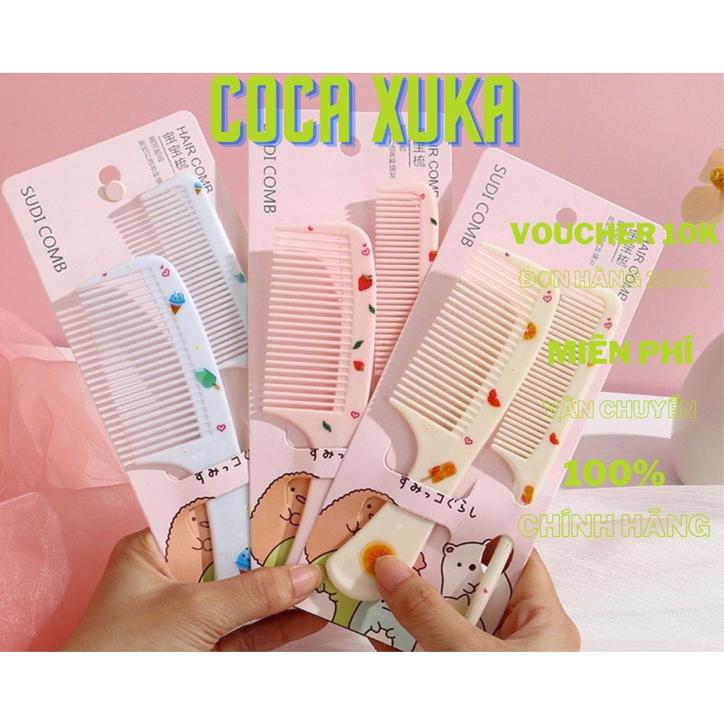 Lược chải tóc dễ thương set 2 chiếc Coca Xuka