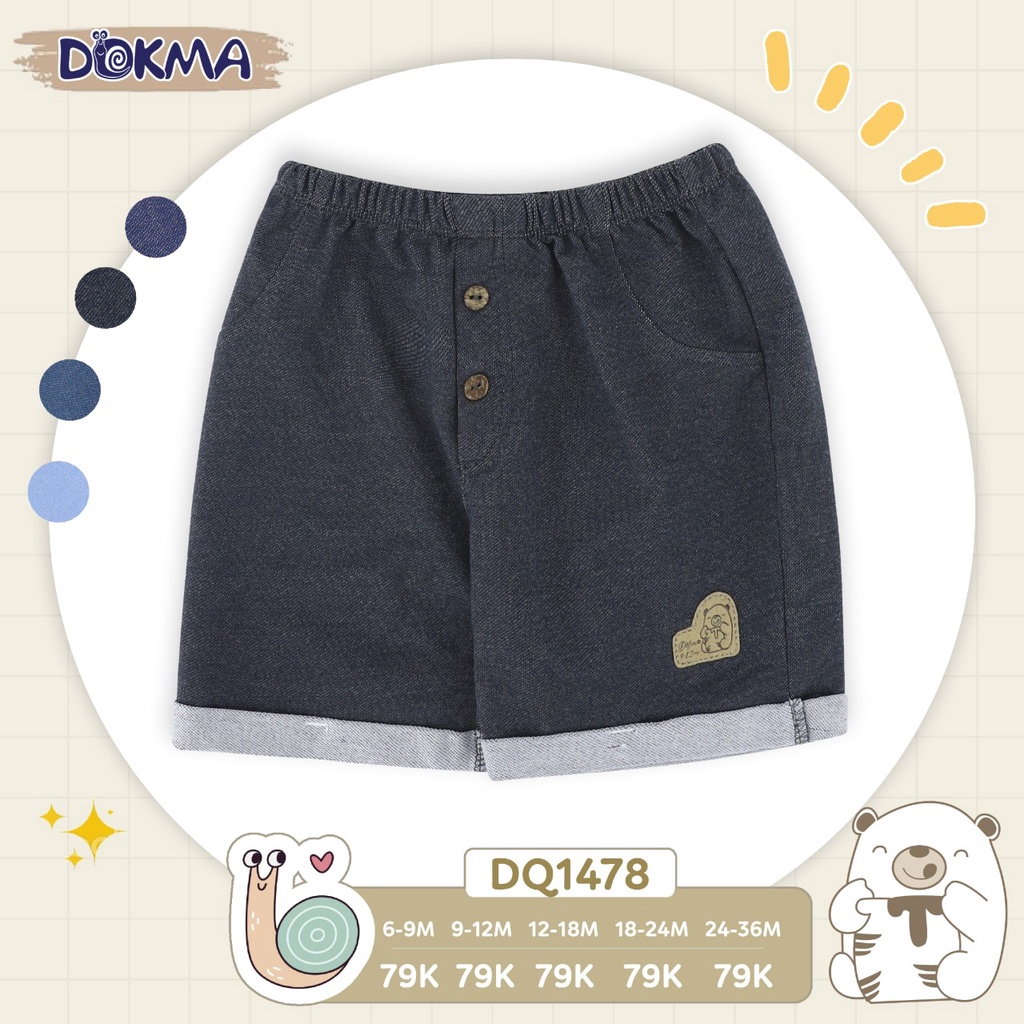 Dokma_ Quần đùi cotton bé trai