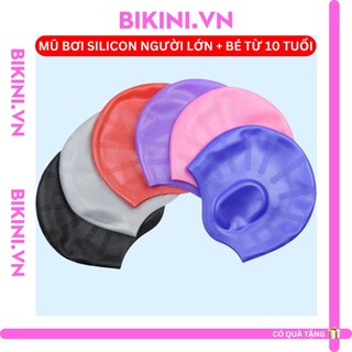 Mũ bơi, nón bơi người lớn và cho trẻ em từ 10 tuổi chất liệu silicon chống nước tuyệt đối bikini.vn