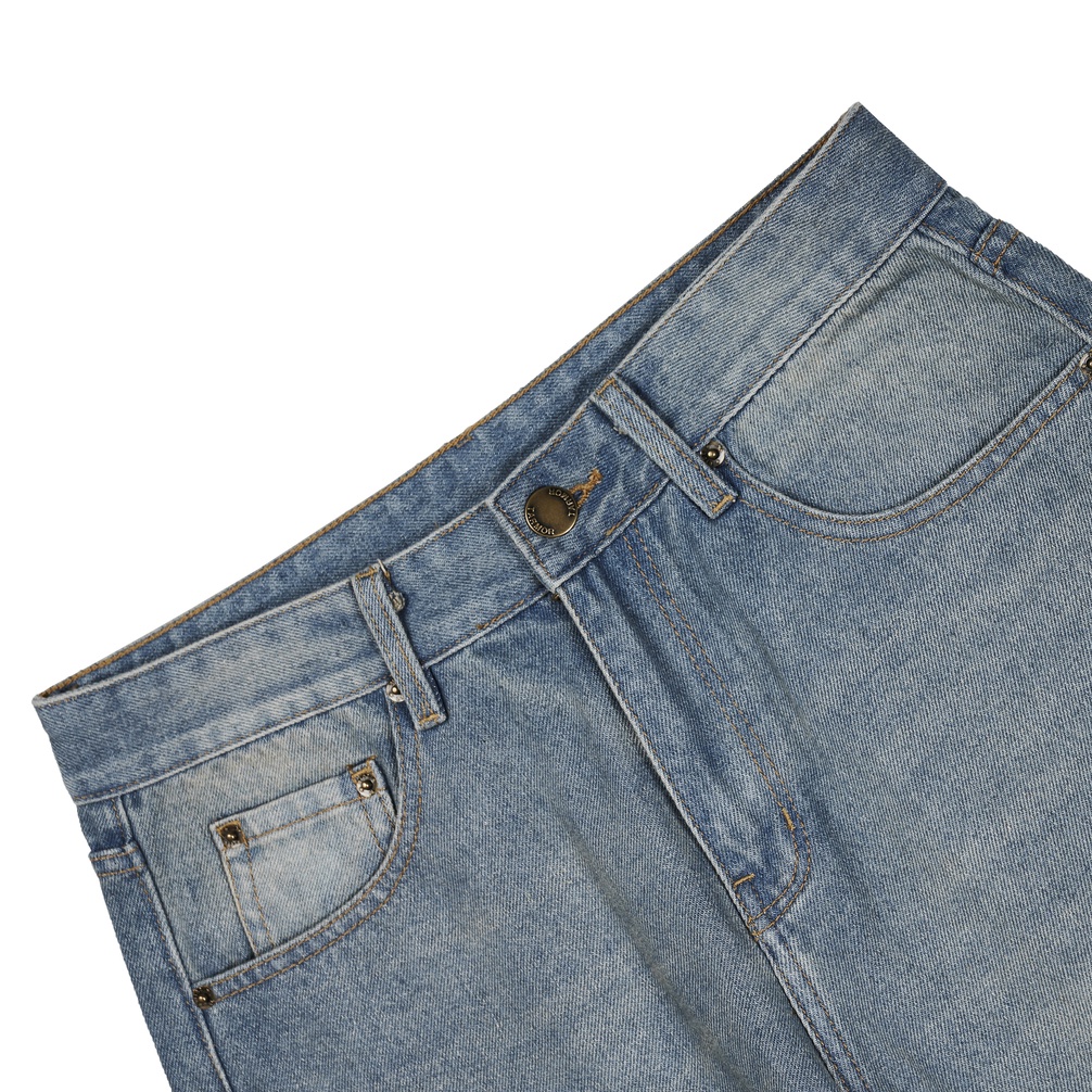 Quần Jeans TARMOR Dáng Rộng Màu Xanh Denim Wide Leg Jeans In Blue Denim