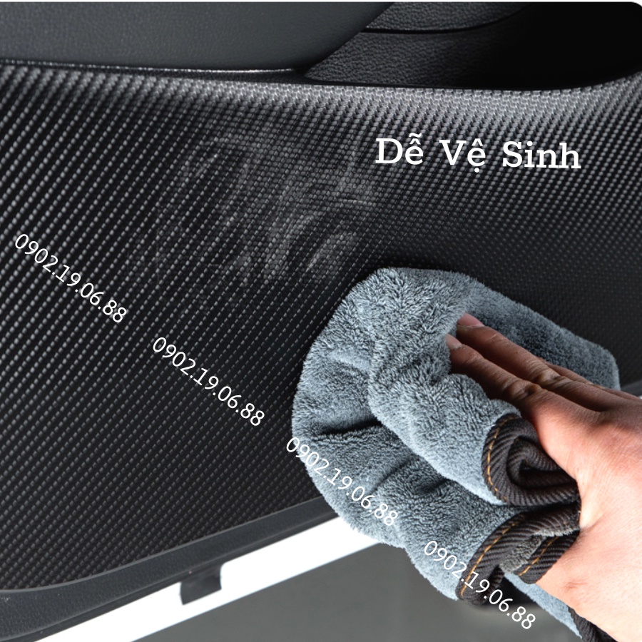 Miếng dán chống xước cửa xe hơi da Carbon Air Fiber đủ các loại dòng xe trên thị trường