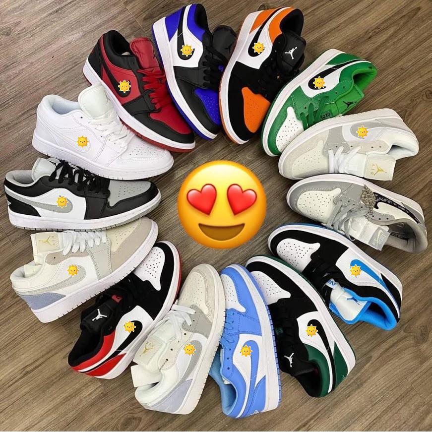 Giày thể thao Jordan cổ thấp các màu tổng hợp, giày sneaker JD1 low nhiều màu dành cho nam nữ full box - tặng dây phụ