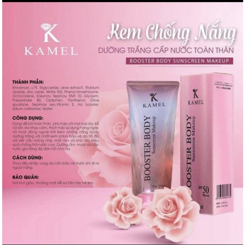 Kem chống năng body KARMEL chống nắng dưỡng da cấp nước toàn thân chất kem siêu thấm bật tông nhẹ (cam kết chính hãng)